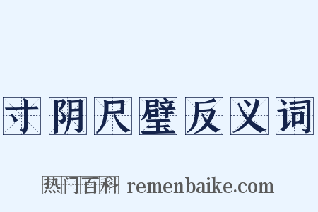 寸阴尺璧反义词是什么意思的图片